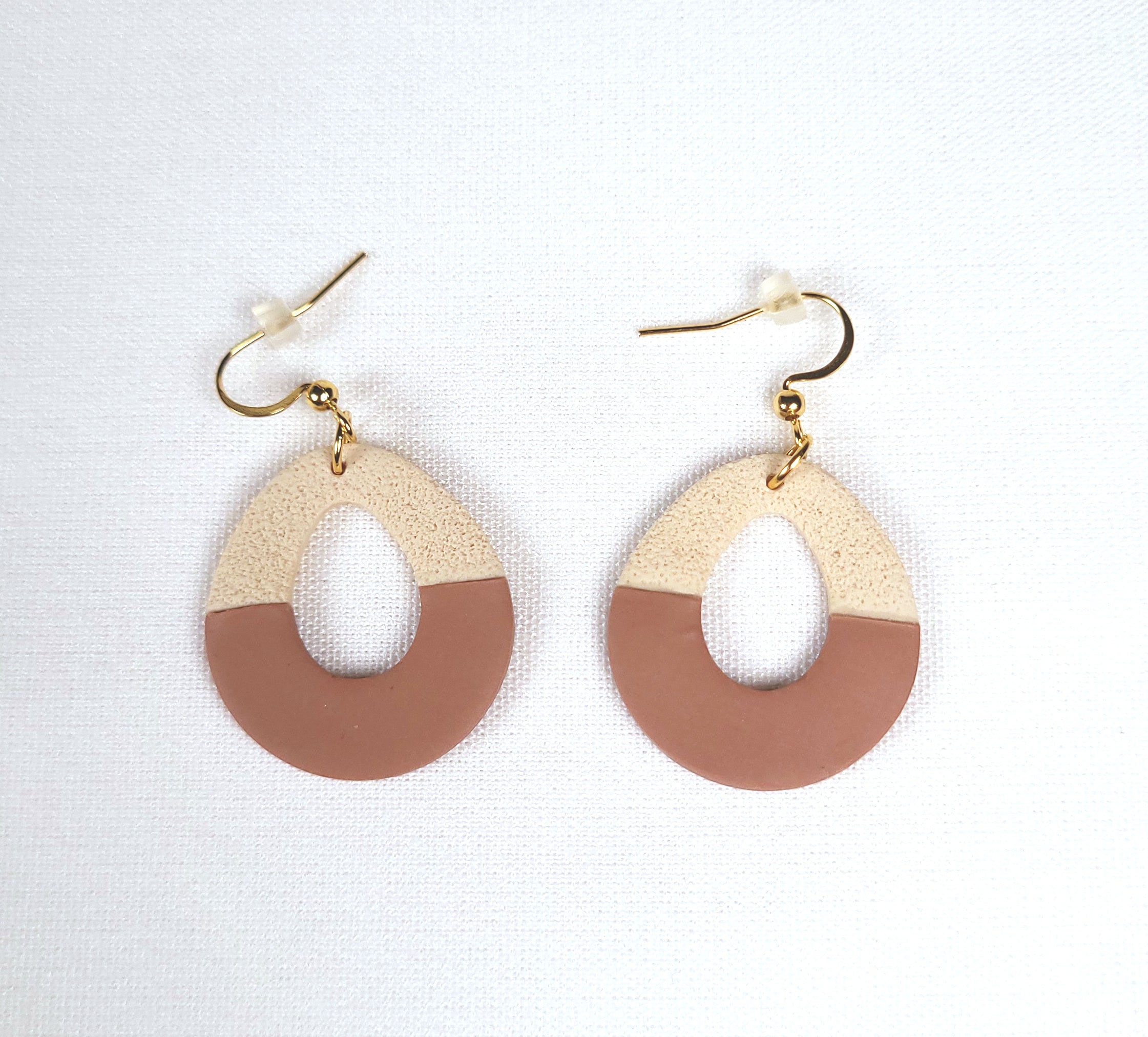 Neutral Colour Sand and Clay Effect Earrings